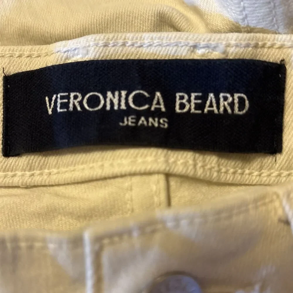 Women’s Veronica Beard Carson Ankle Flare High Rise Jeans Off-White Size 26